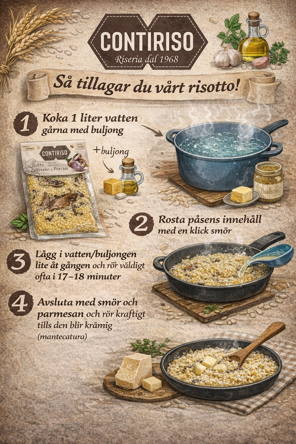 Risotto med saffran och zucchine (squash)– 300 gr.  3 portioner - Glutenfri